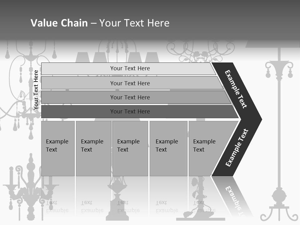 Set Of Silhouettes Of Luxury Lamps PowerPoint Template