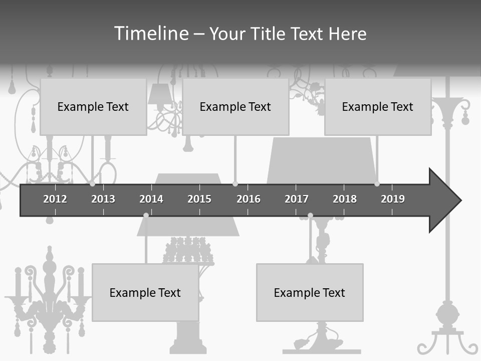 Set Of Silhouettes Of Luxury Lamps PowerPoint Template
