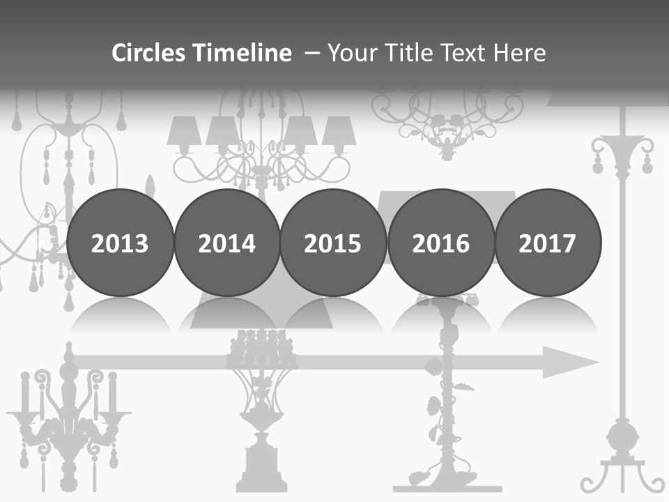 Set Of Silhouettes Of Luxury Lamps PowerPoint Template