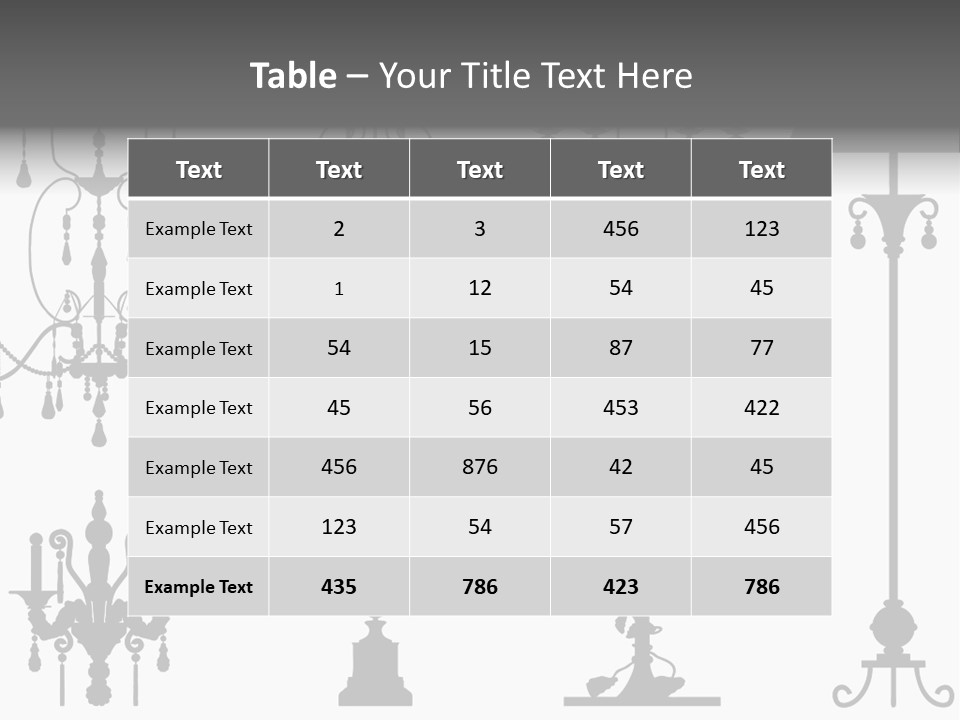 Set Of Silhouettes Of Luxury Lamps PowerPoint Template