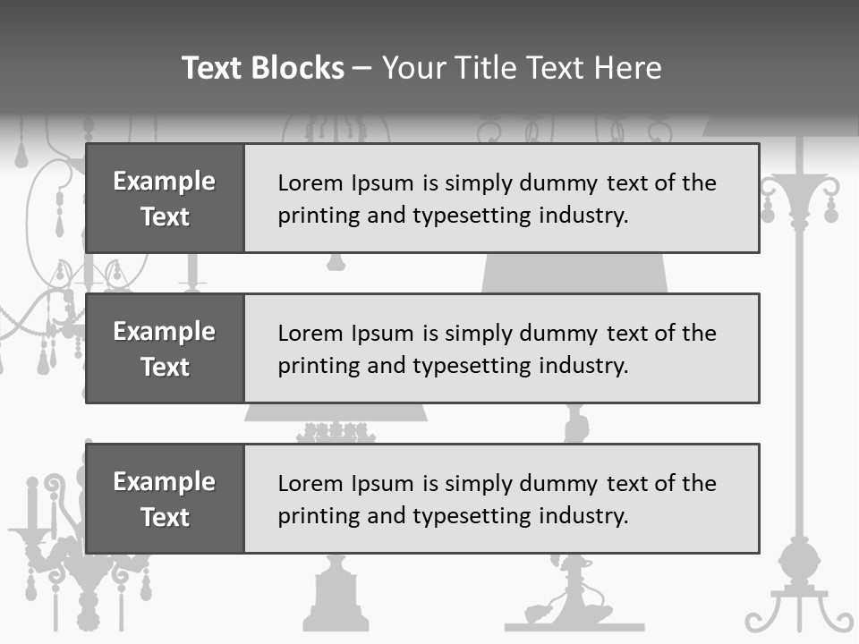 Set Of Silhouettes Of Luxury Lamps PowerPoint Template