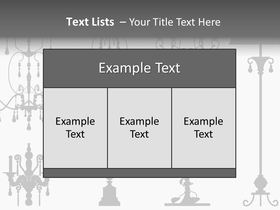 Set Of Silhouettes Of Luxury Lamps PowerPoint Template