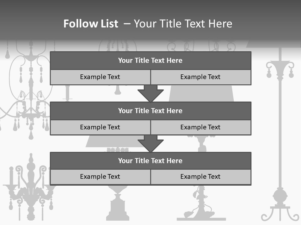Set Of Silhouettes Of Luxury Lamps PowerPoint Template
