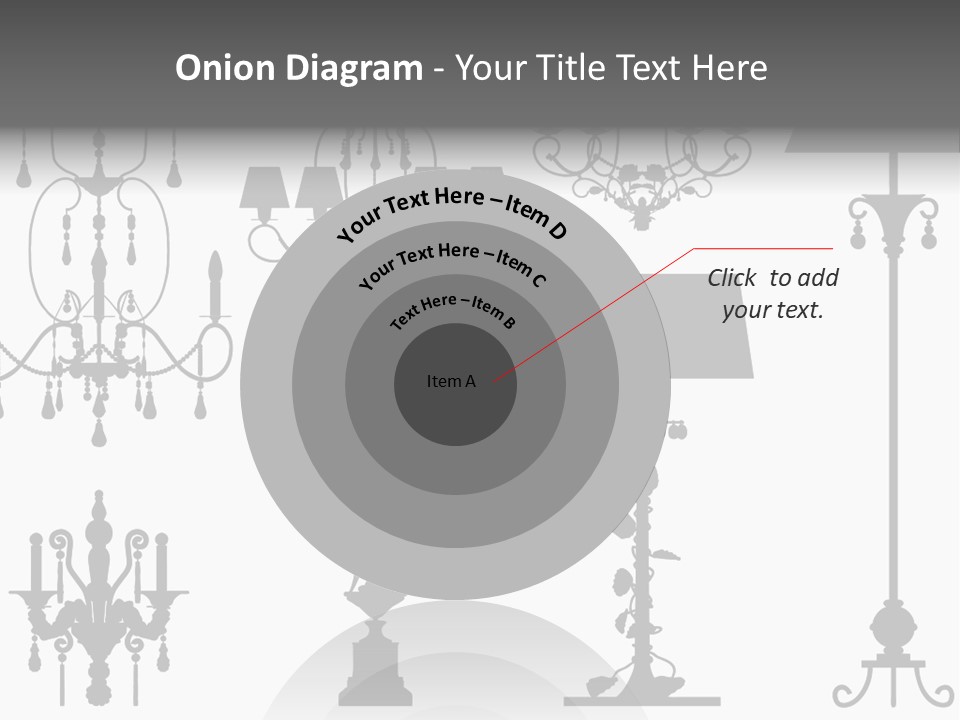 Set Of Silhouettes Of Luxury Lamps PowerPoint Template