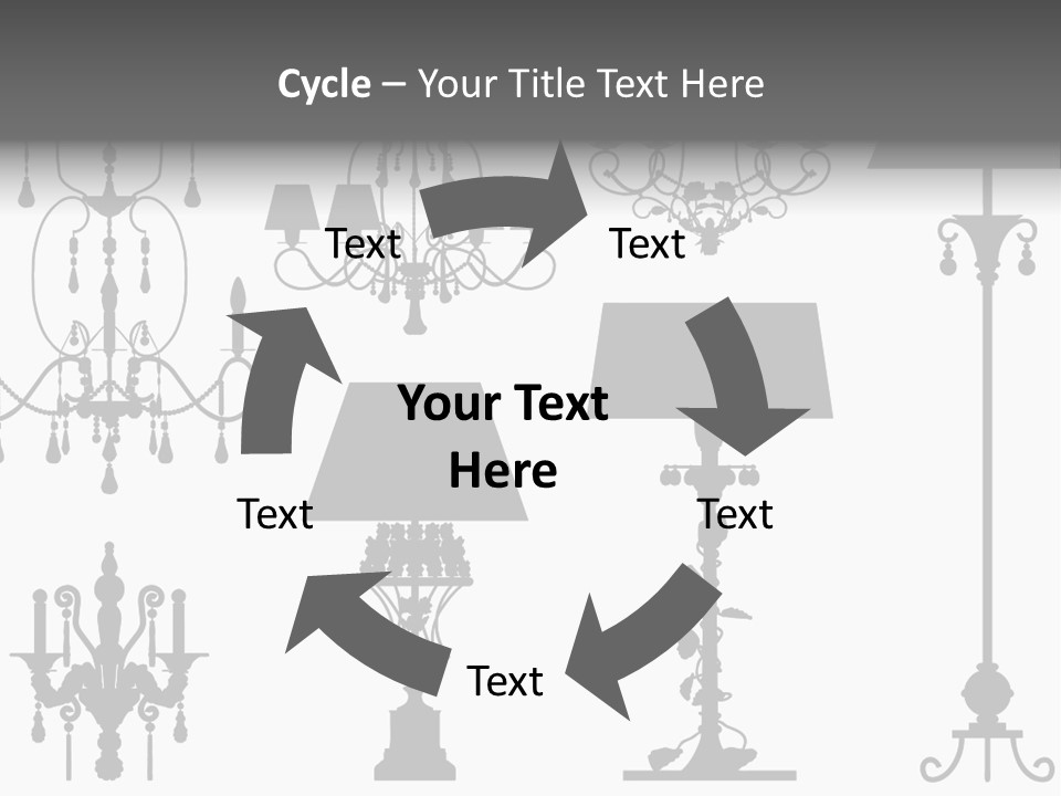 Set Of Silhouettes Of Luxury Lamps PowerPoint Template