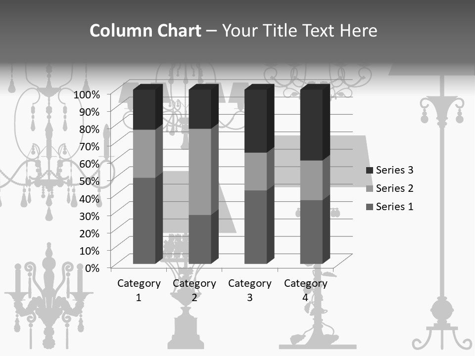 Set Of Silhouettes Of Luxury Lamps PowerPoint Template