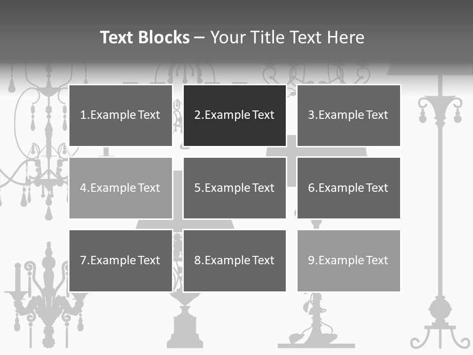 Set Of Silhouettes Of Luxury Lamps PowerPoint Template