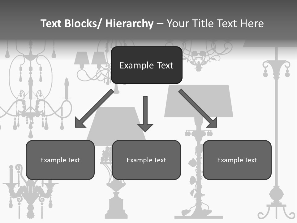 Set Of Silhouettes Of Luxury Lamps PowerPoint Template