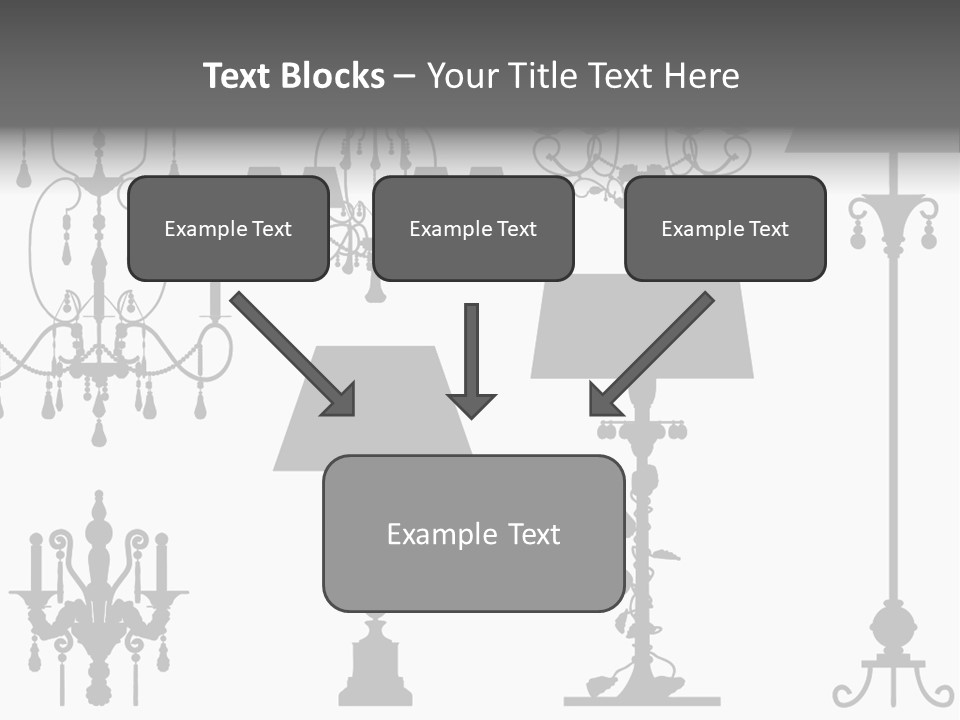 Set Of Silhouettes Of Luxury Lamps PowerPoint Template