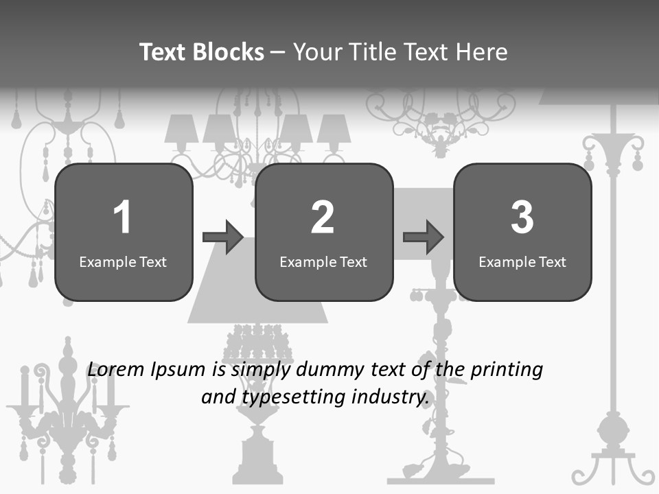 Set Of Silhouettes Of Luxury Lamps PowerPoint Template