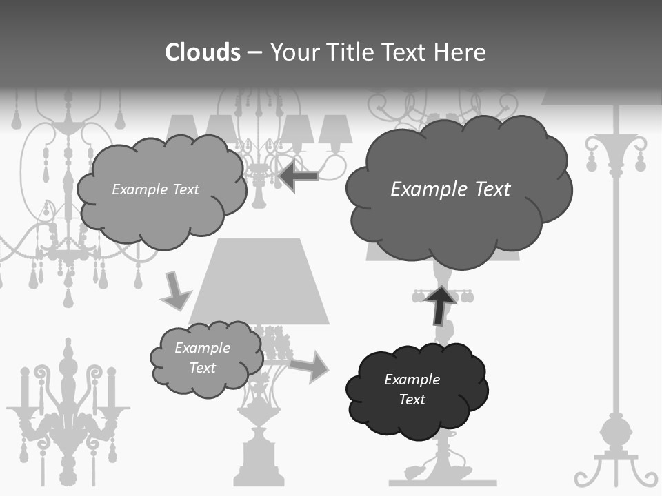 Set Of Silhouettes Of Luxury Lamps PowerPoint Template