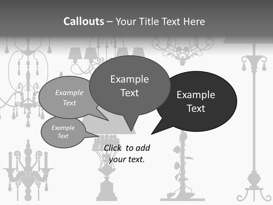 Set Of Silhouettes Of Luxury Lamps PowerPoint Template