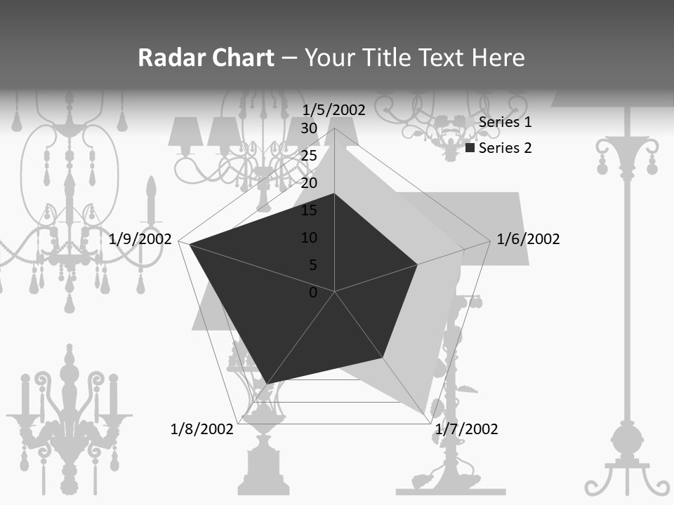 Set Of Silhouettes Of Luxury Lamps PowerPoint Template