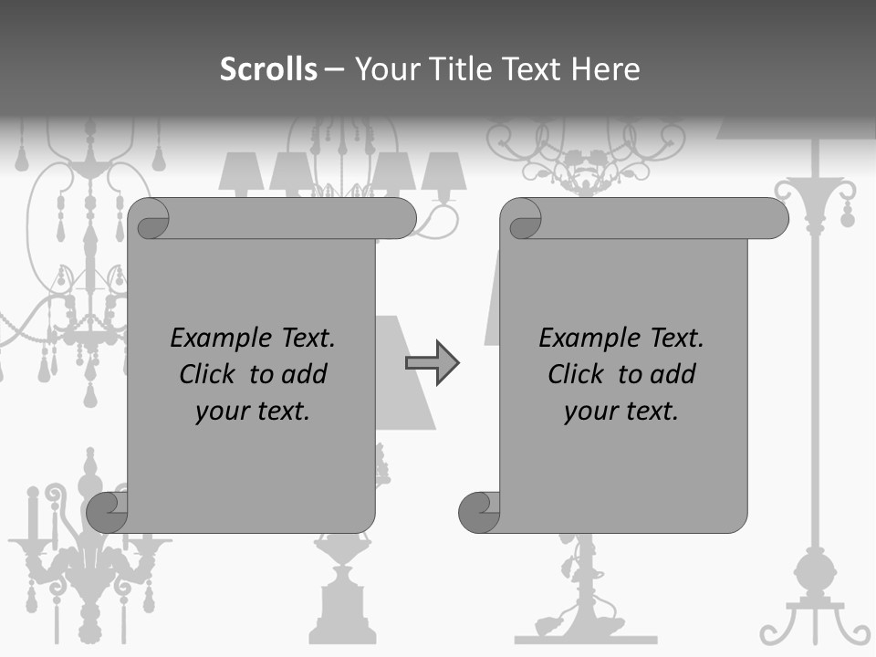 Set Of Silhouettes Of Luxury Lamps PowerPoint Template