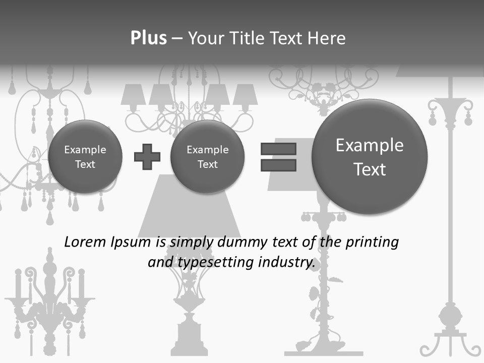 Set Of Silhouettes Of Luxury Lamps PowerPoint Template