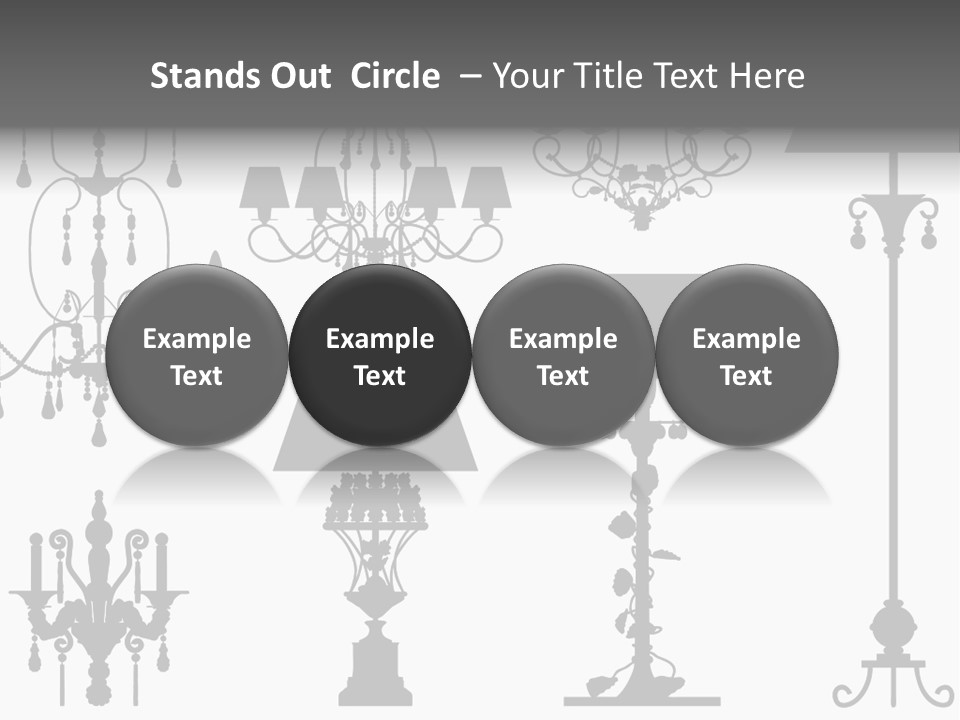 Set Of Silhouettes Of Luxury Lamps PowerPoint Template