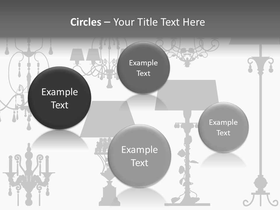 Set Of Silhouettes Of Luxury Lamps PowerPoint Template