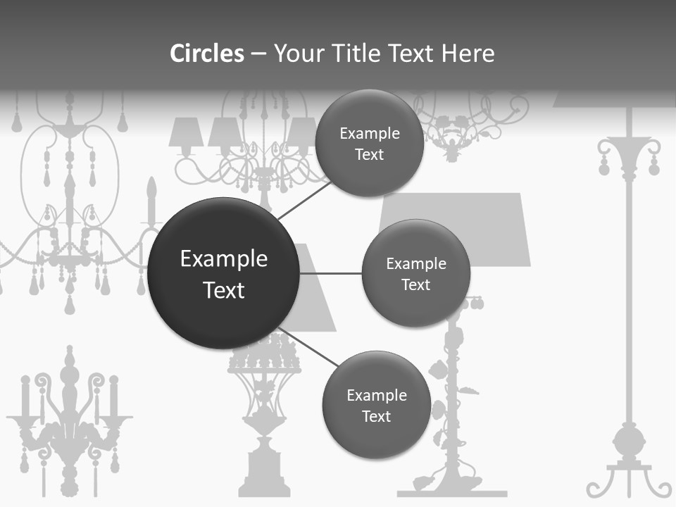 Set Of Silhouettes Of Luxury Lamps PowerPoint Template