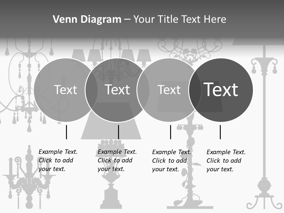 Set Of Silhouettes Of Luxury Lamps PowerPoint Template