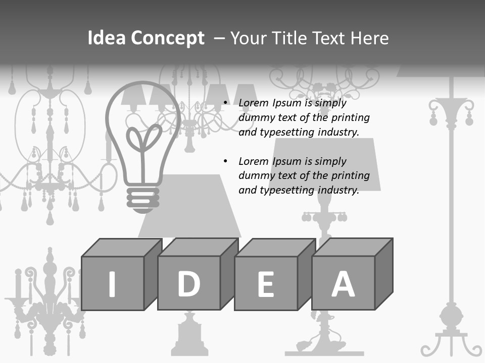 Set Of Silhouettes Of Luxury Lamps PowerPoint Template