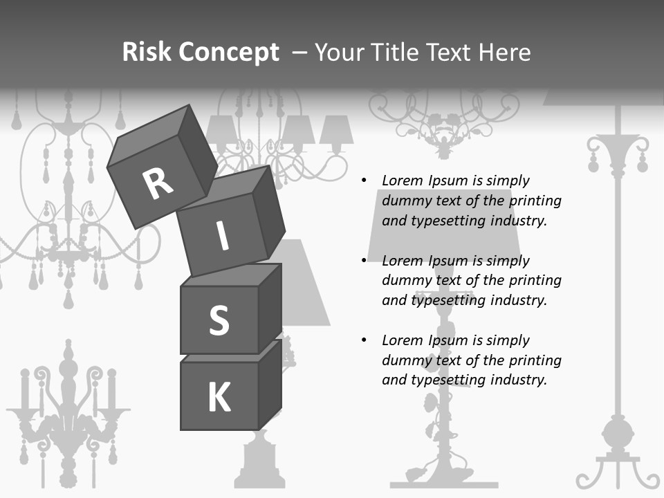 Set Of Silhouettes Of Luxury Lamps PowerPoint Template