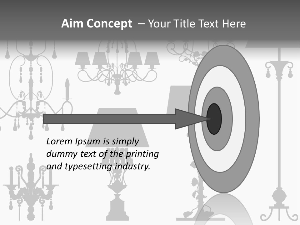 Set Of Silhouettes Of Luxury Lamps PowerPoint Template