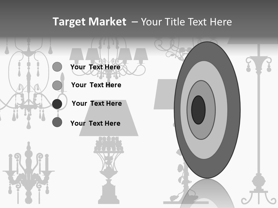 Set Of Silhouettes Of Luxury Lamps PowerPoint Template