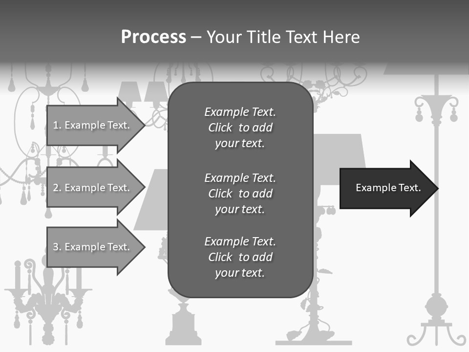 Set Of Silhouettes Of Luxury Lamps PowerPoint Template