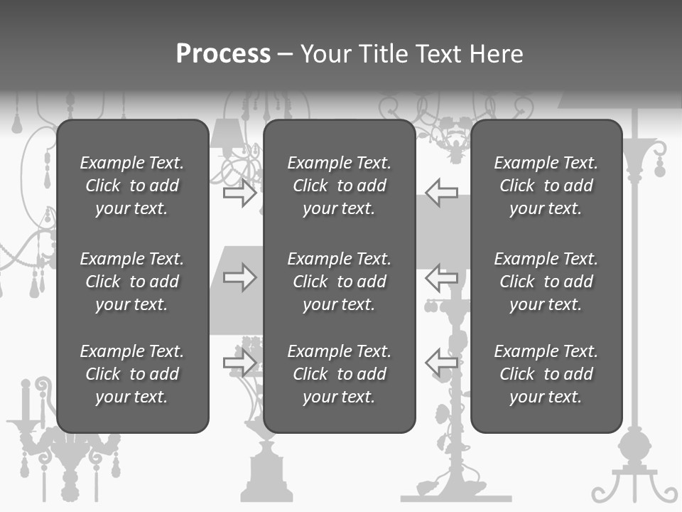 Set Of Silhouettes Of Luxury Lamps PowerPoint Template