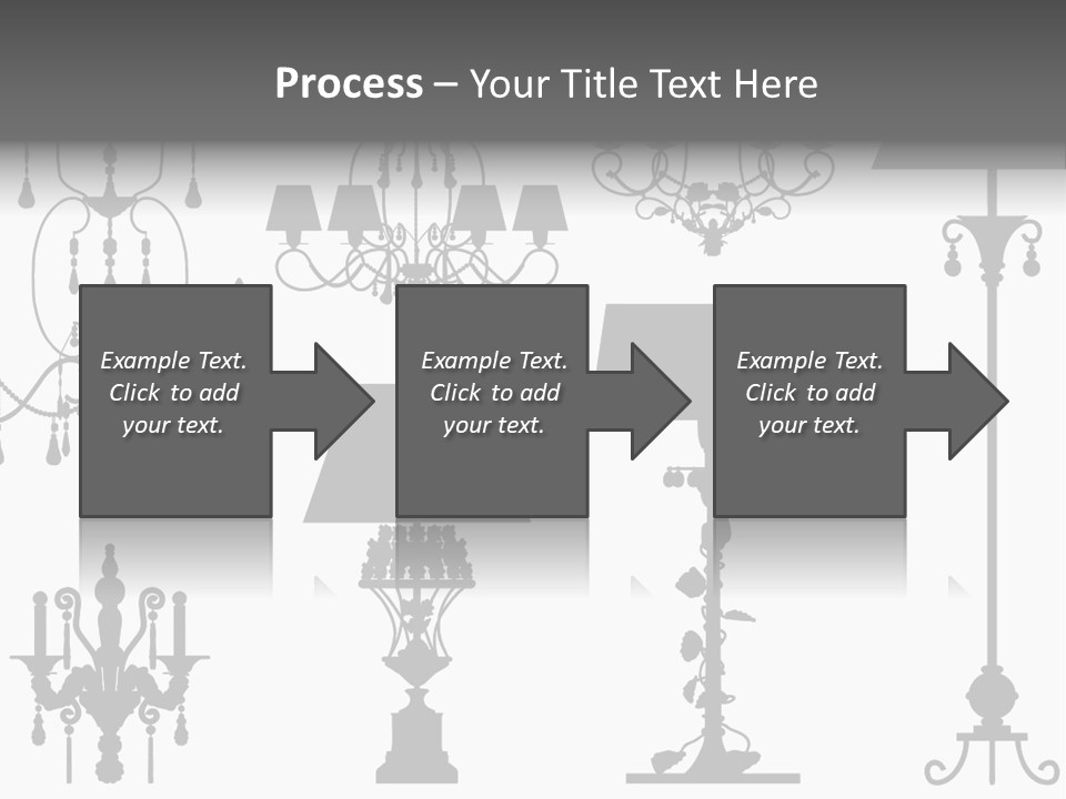 Set Of Silhouettes Of Luxury Lamps PowerPoint Template