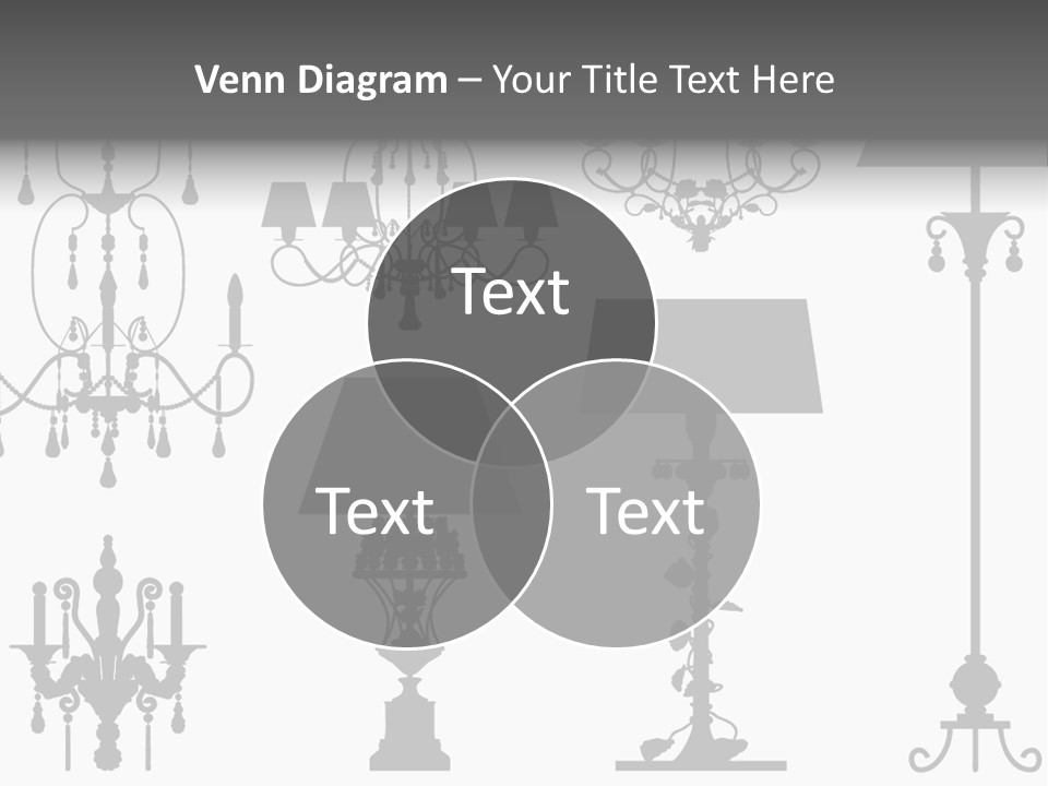 Set Of Silhouettes Of Luxury Lamps PowerPoint Template