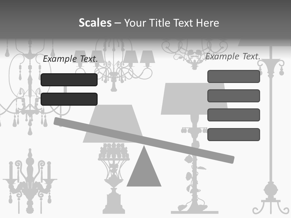 Set Of Silhouettes Of Luxury Lamps PowerPoint Template