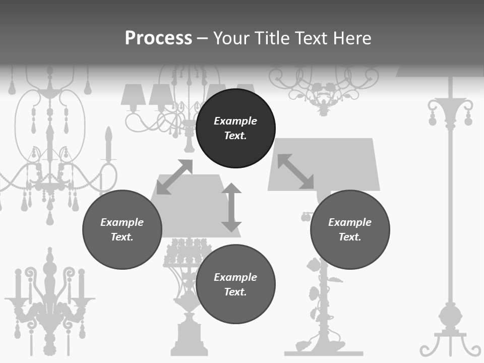 Set Of Silhouettes Of Luxury Lamps PowerPoint Template