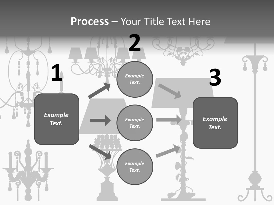 Set Of Silhouettes Of Luxury Lamps PowerPoint Template