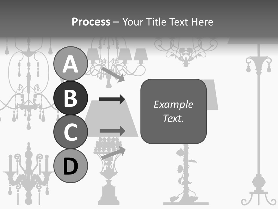 Set Of Silhouettes Of Luxury Lamps PowerPoint Template