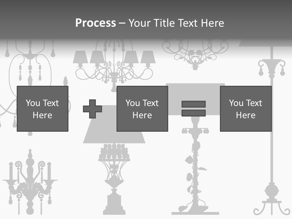 Set Of Silhouettes Of Luxury Lamps PowerPoint Template