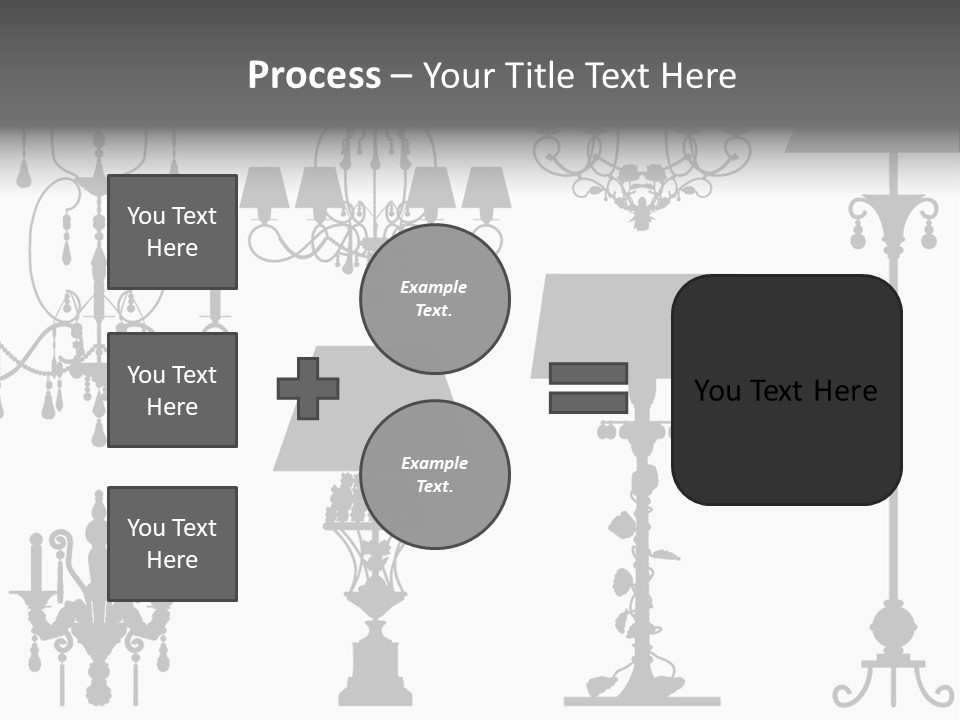 Set Of Silhouettes Of Luxury Lamps PowerPoint Template