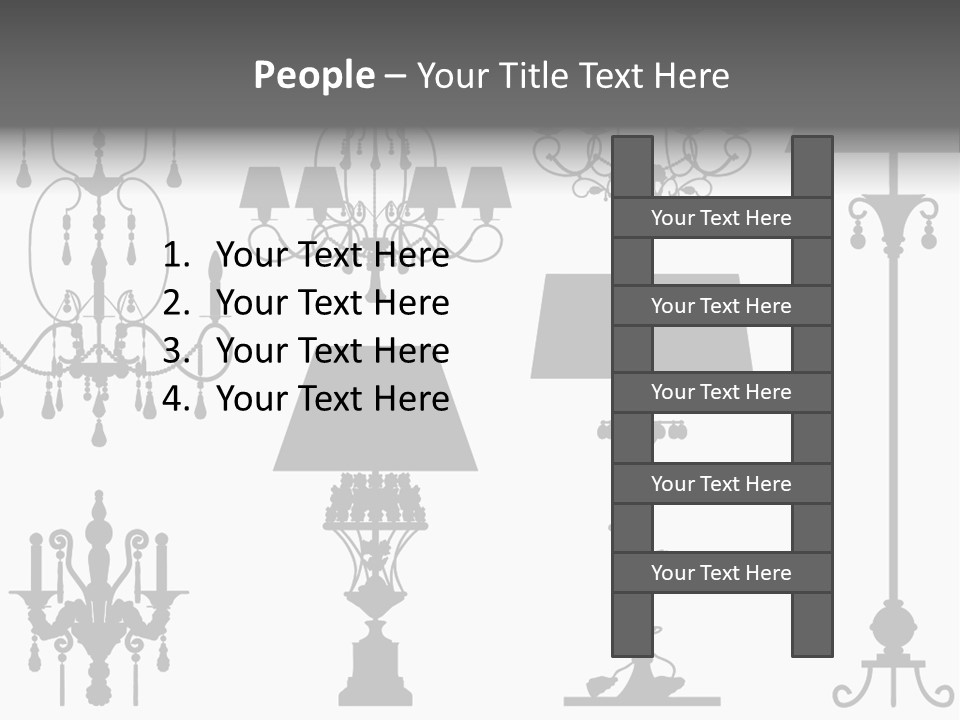 Set Of Silhouettes Of Luxury Lamps PowerPoint Template