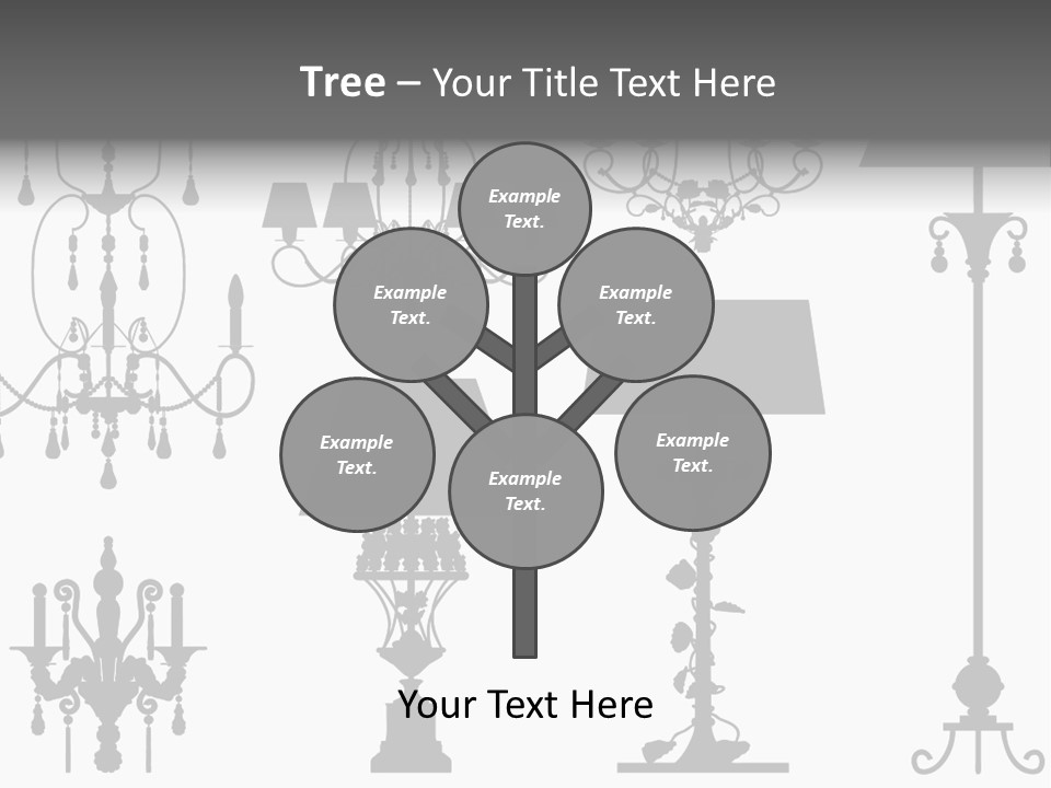 Set Of Silhouettes Of Luxury Lamps PowerPoint Template