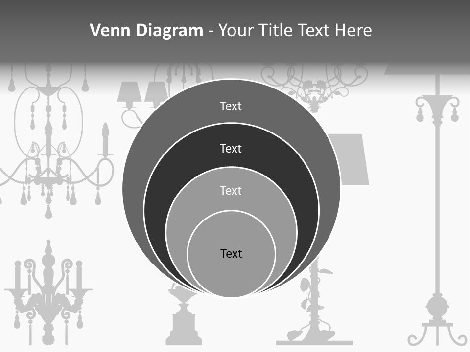 Set Of Silhouettes Of Luxury Lamps PowerPoint Template