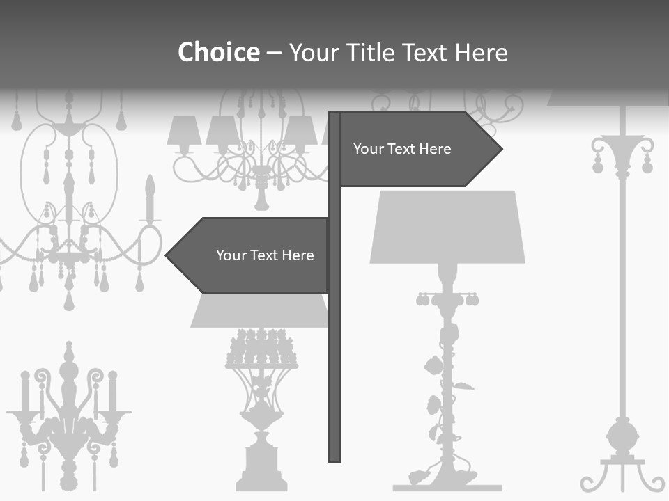 Set Of Silhouettes Of Luxury Lamps PowerPoint Template