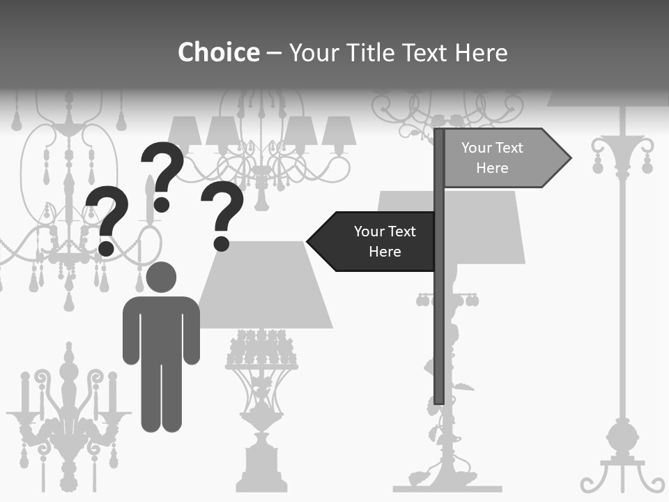 Set Of Silhouettes Of Luxury Lamps PowerPoint Template