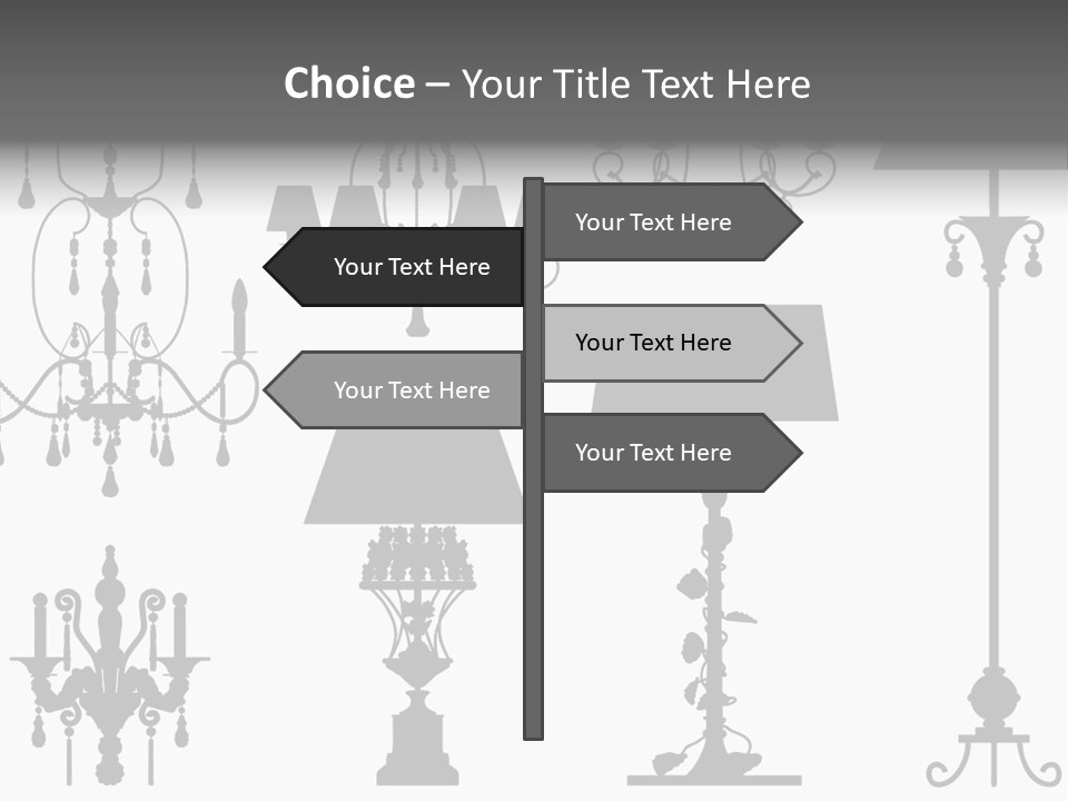 Set Of Silhouettes Of Luxury Lamps PowerPoint Template