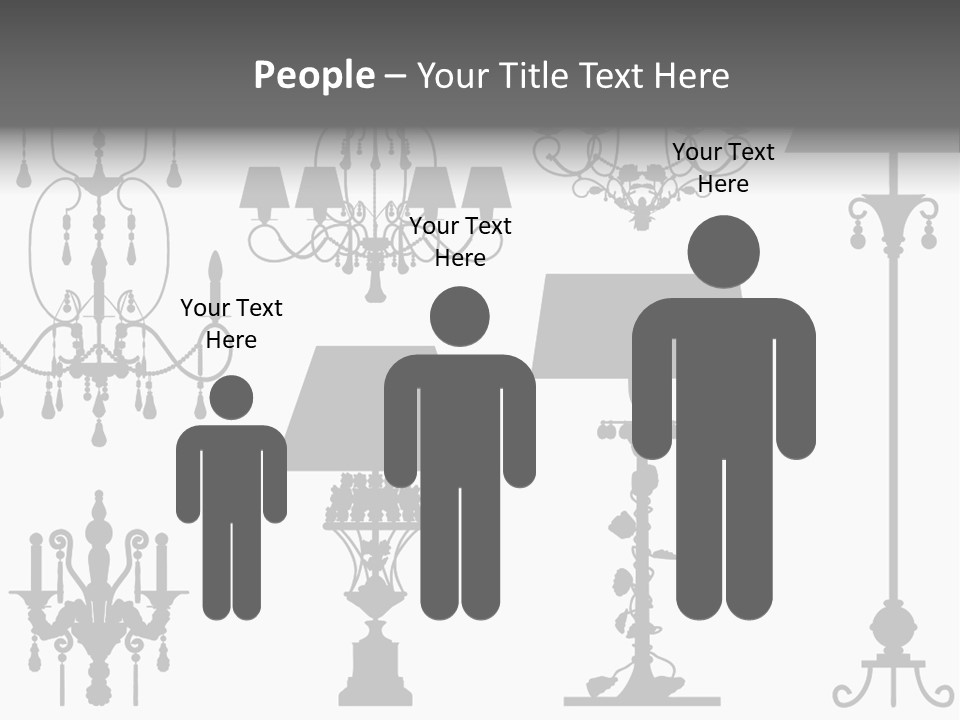 Set Of Silhouettes Of Luxury Lamps PowerPoint Template