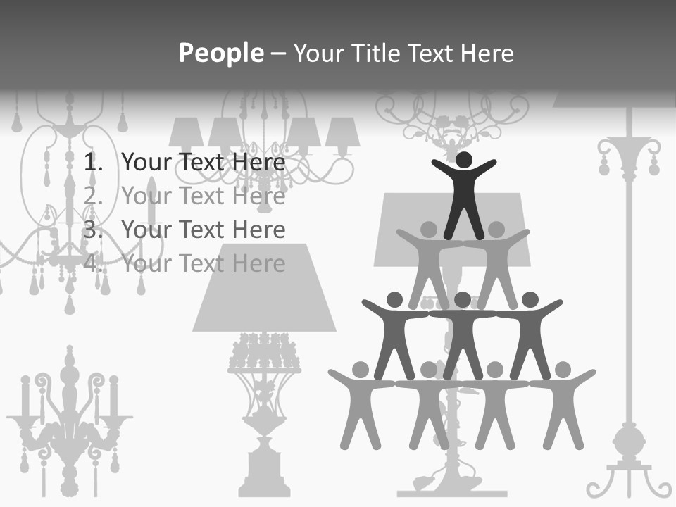 Set Of Silhouettes Of Luxury Lamps PowerPoint Template