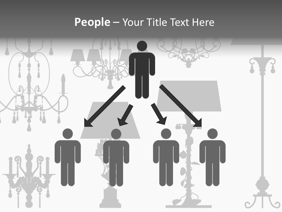 Set Of Silhouettes Of Luxury Lamps PowerPoint Template