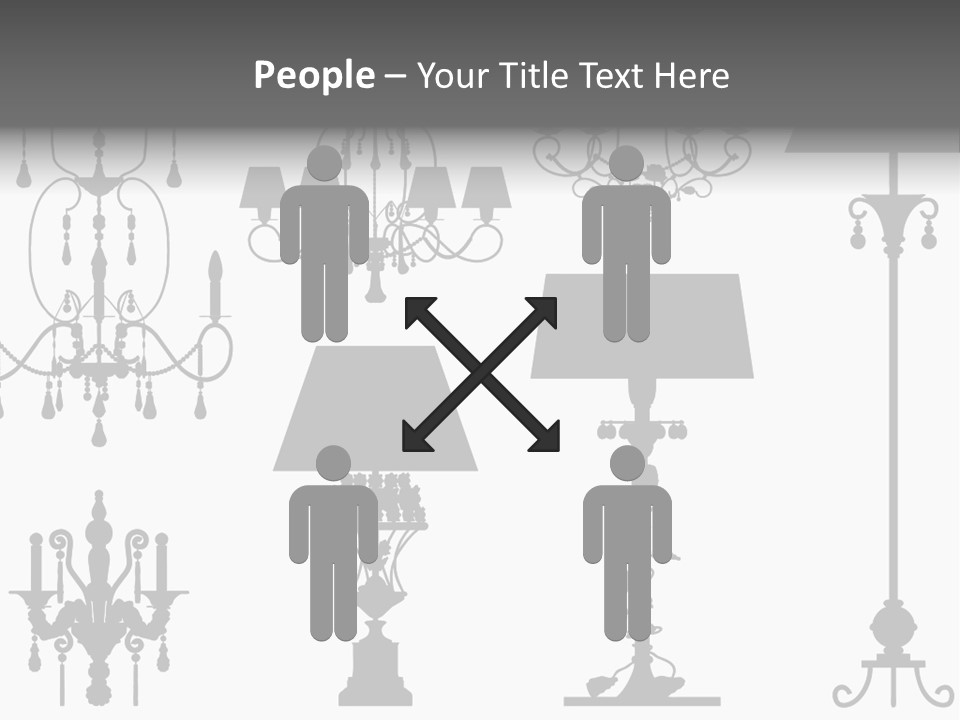 Set Of Silhouettes Of Luxury Lamps PowerPoint Template