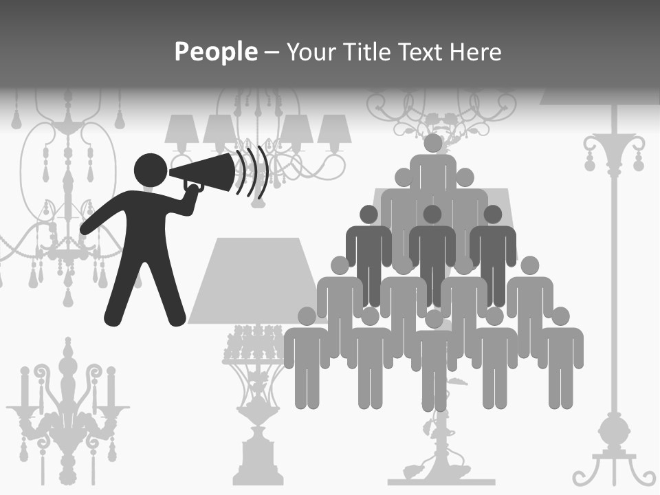 Set Of Silhouettes Of Luxury Lamps PowerPoint Template