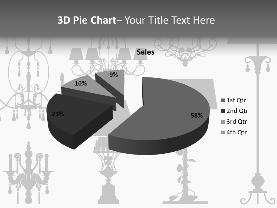 Set Of Silhouettes Of Luxury Lamps PowerPoint Template