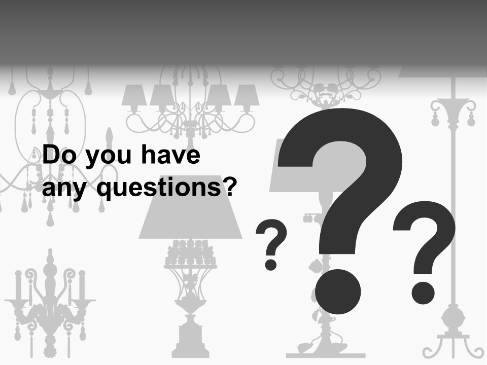 Set Of Silhouettes Of Luxury Lamps PowerPoint Template